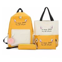 Pack Mochila Kwaii 4 en 1 Amarillo
