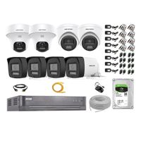 Kit 8 Cámaras de Seguridad 2MP 2 Domo PTZ  Audio Bidireccional Luz Sirena 2TB