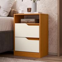 Velador Moderno Showtaro Blanco y Marrón R&R MUEBLES