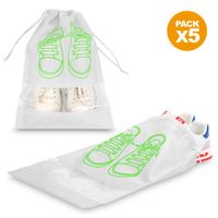 Pack X5 Bolsa Organizador Protector de Zapatos para Viaje Blanco BZ3