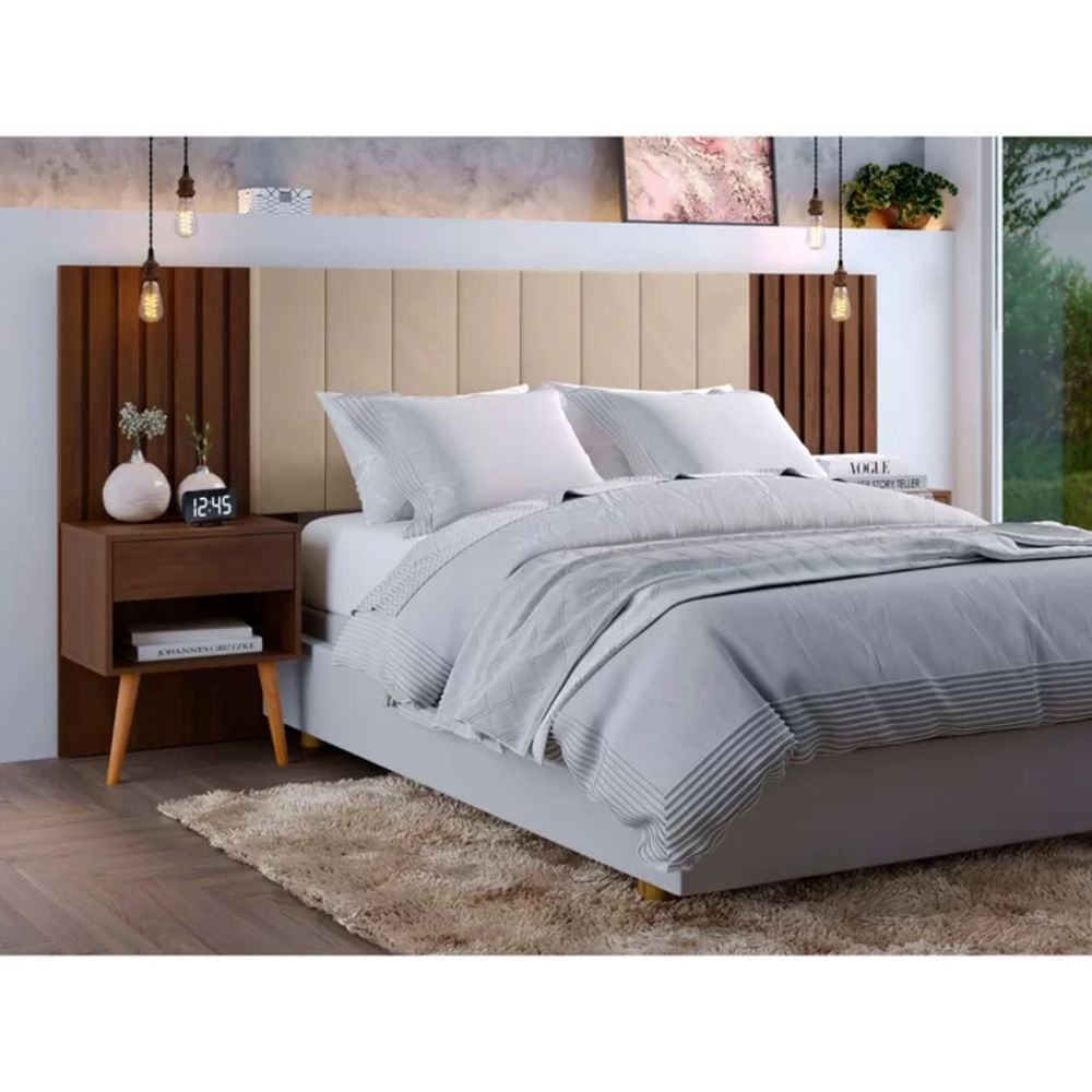 Cabecera con Velador Faris Marrón R&R MUEBLES