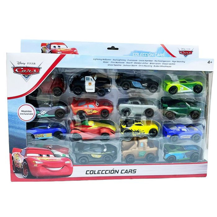 Set Colección Coches Fricción Cars 16 Pcs Promart
