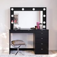 Tocador Moderno Hanaoka Negro R&R MUEBLES