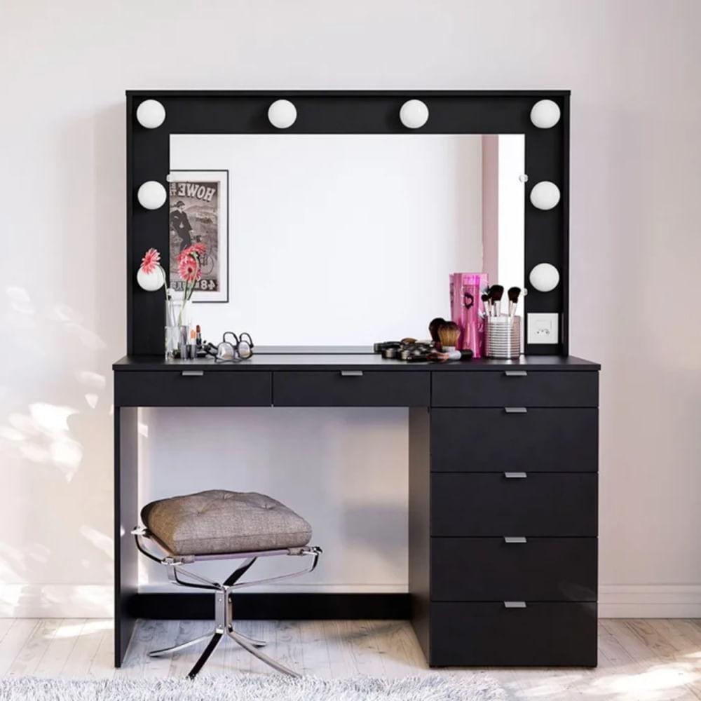 Tocador Moderno Hanaoka Negro R&R MUEBLES