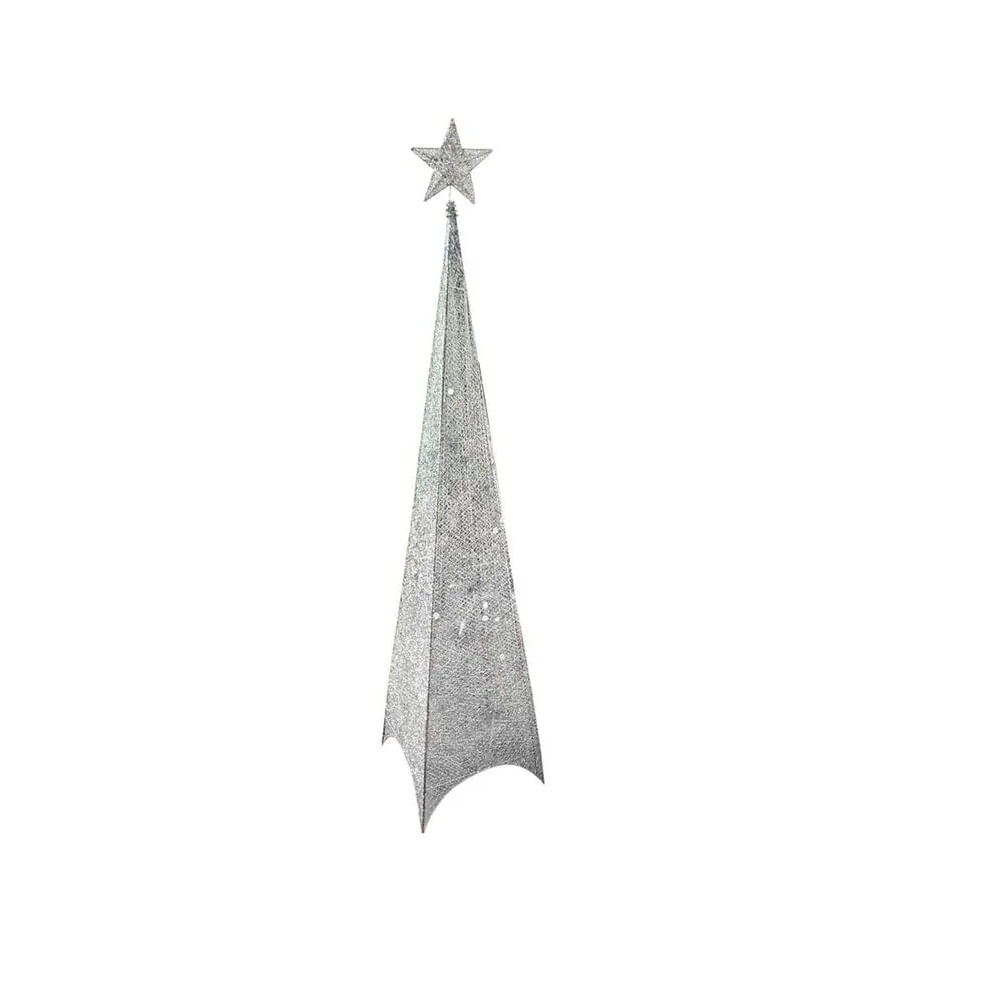 Árbol Triangular Escarchado Plateado de 180 cm