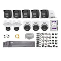 Kit 10 Cámaras de Seguridad 2MP 2 Domo PTZ  Audio Bidireccional Luz Sirena 1TB