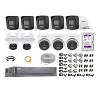 Kit 10 Cámaras de Seguridad 2MP 2 Domo PTZ  Audio Bidireccional Luz Sirena 2TB
