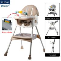 Silla de Comer Dali Beige con Asiento Reclinable Ebaby mas Platito Gratis