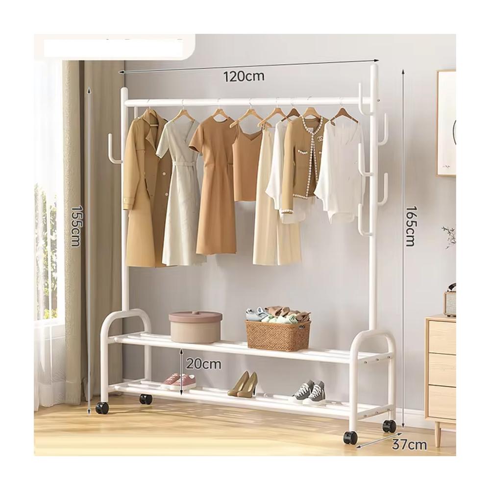 Perchero Colgador Organizador Estante Ropa Ruedas Blanco C561204