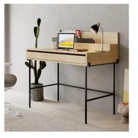 Escritorio Moderno TU MESITA Atlantis color Duna/Negro 1 cajón