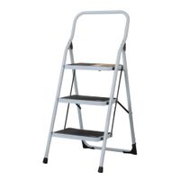 Escalera Tubular 3 Peldaños Plegable Pretul