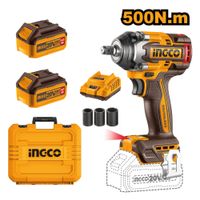 Llave De Impacto Brushless Ingco 20V 500NM + 2 Baterías 4.0AH + Cargador CIWLI2050