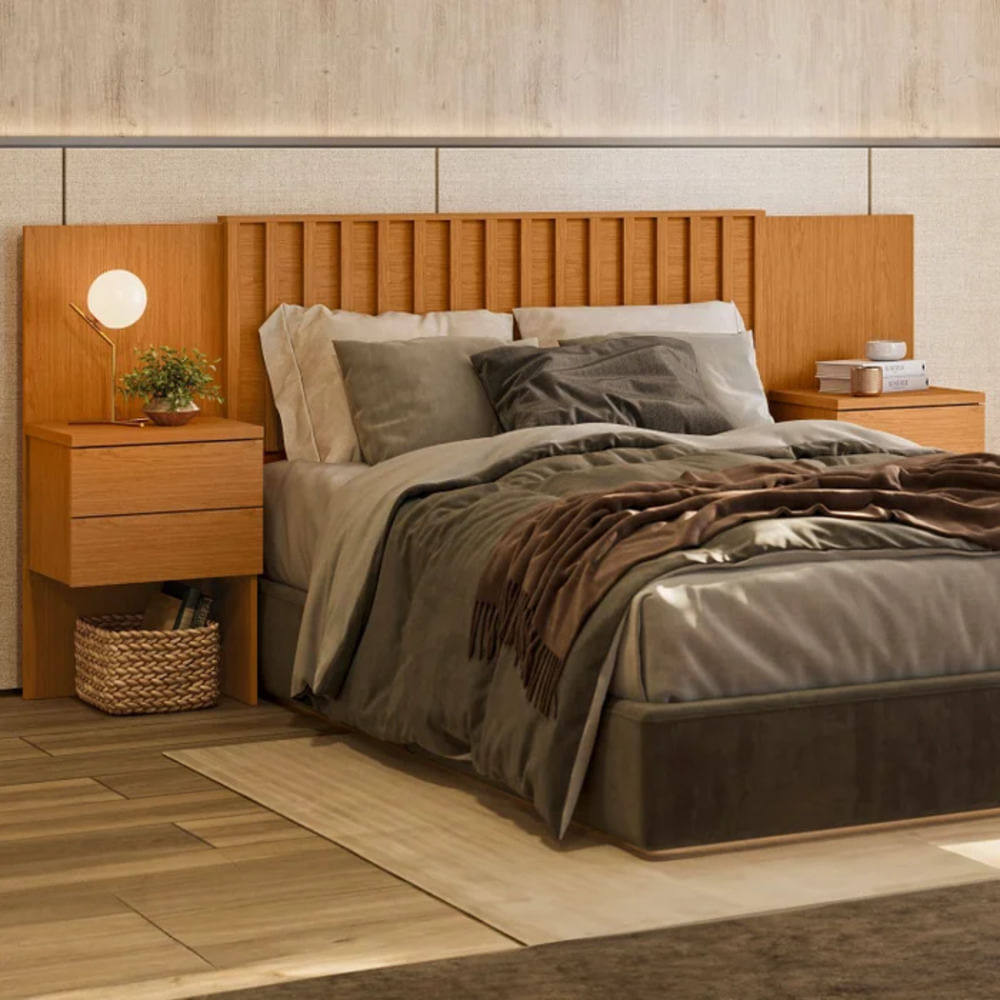 Cabecera con Velador Zeke Marrón R&R MUEBLES