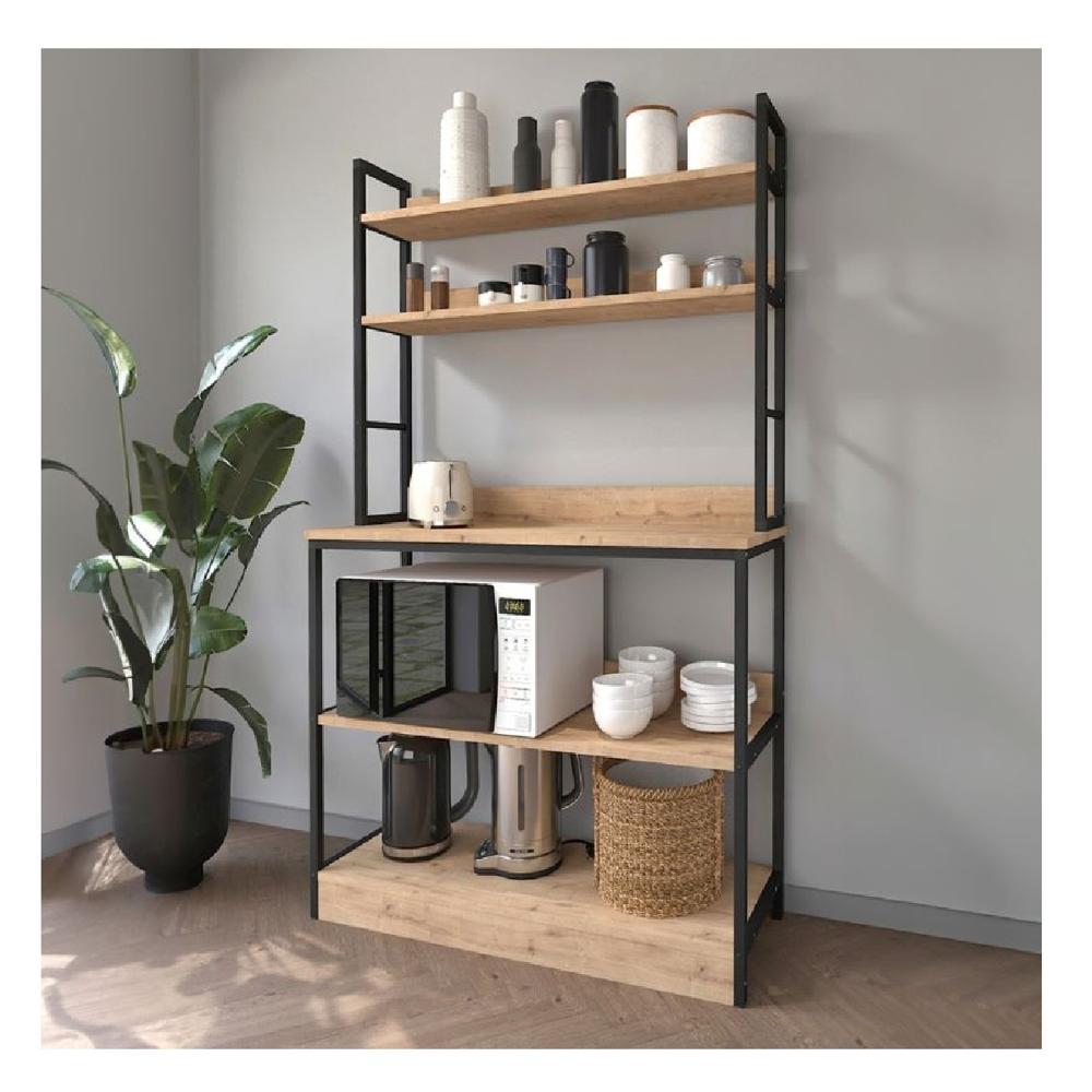 Mueble Industrial de Cocina TU MESITA Teo color Roble/Negro Mueble Industrial de Cocina TU MESITA Teo color Roble/Negro