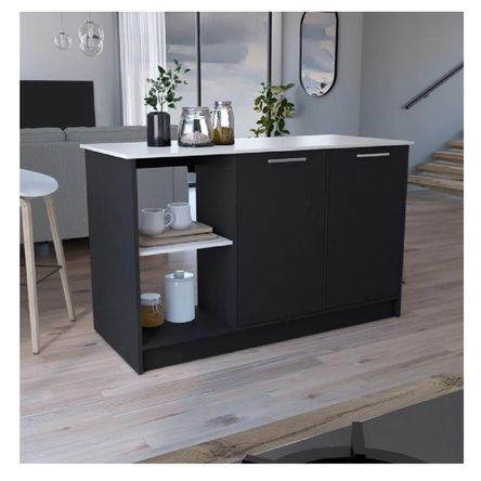 Mueble de Cocina Multiusos TU MESITA Mercury color Negro/Blanco 2 puertas Mueble de Cocina Multiusos TU MESITA Mercury color Negro/Blanco 2 puertas