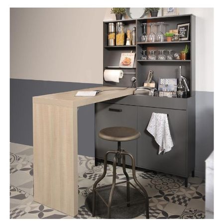 Mueble de Cocina 3x1 Moderno TU MESITA Tauro color Negro/Roble 2 puertas Mueble de Cocina 3x1 Moderno TU MESITA Tauro color Negro/Roble 2 puertas