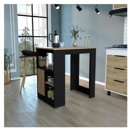 Isla de Cocina Clásica TU MESITA Marita color Negro/Duna 1 puerta Isla de Cocina Clásica TU MESITA Marita color Negro/Duna 1 puerta