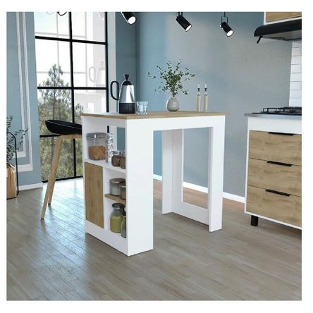 Isla de Cocina Clásica TU MESITA Marita color Blanco/Duna 1 puerta Isla de Cocina Clásica TU MESITA Marita color Blanco/Duna 1 puerta