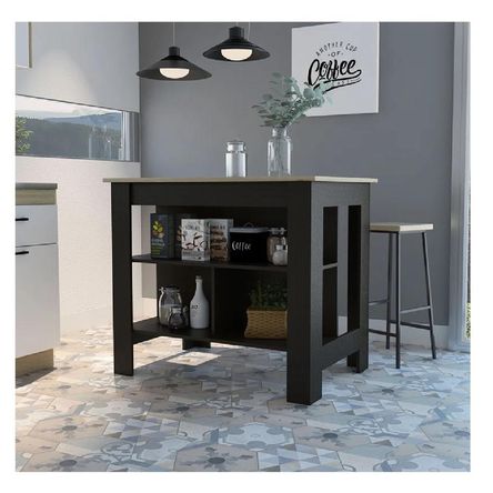 Mesa Auxiliar de Cocina TU MESITA Marlon color Negro/Duna en Melamina 18mm Mesa Auxiliar de Cocina TU MESITA Marlon color Negro/Duna en Melamina 18mm