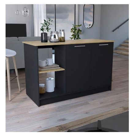 Mueble de Cocina Multiusos TU MESITA Mercury color Negro/Duna 2 puertas Mueble de Cocina Multiusos TU MESITA Mercury color Negro/Duna 2 puertas