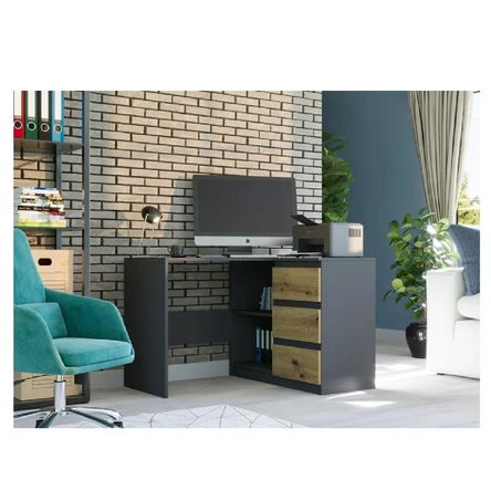 Escritorio en L Clásico TU MESITA Century color Negro/Haya 3 cajones Escritorio en L Clásico TU MESITA Century color Negro/Haya 3 cajones