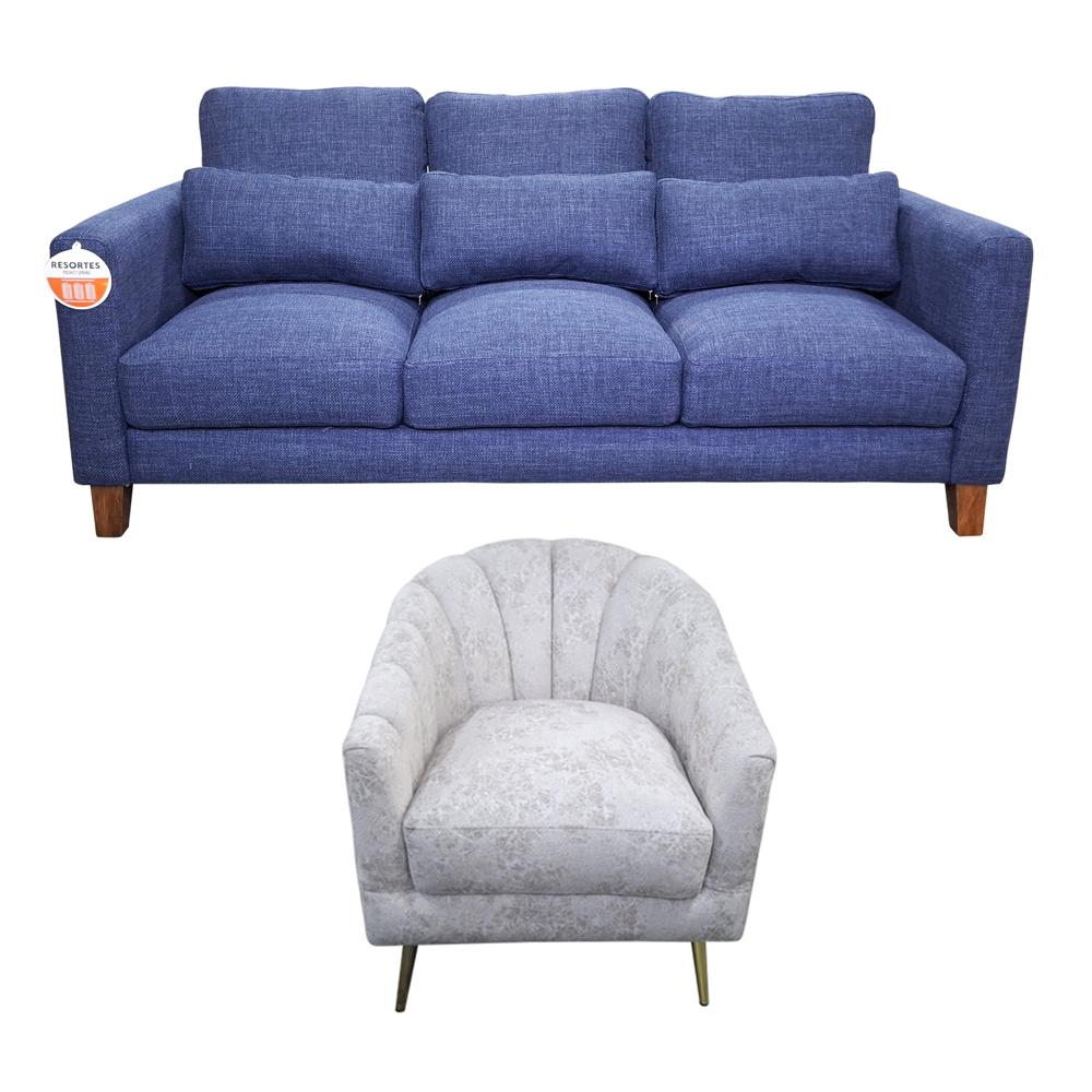 Sala Londres 3 + butaca AAA Multiservices Azul