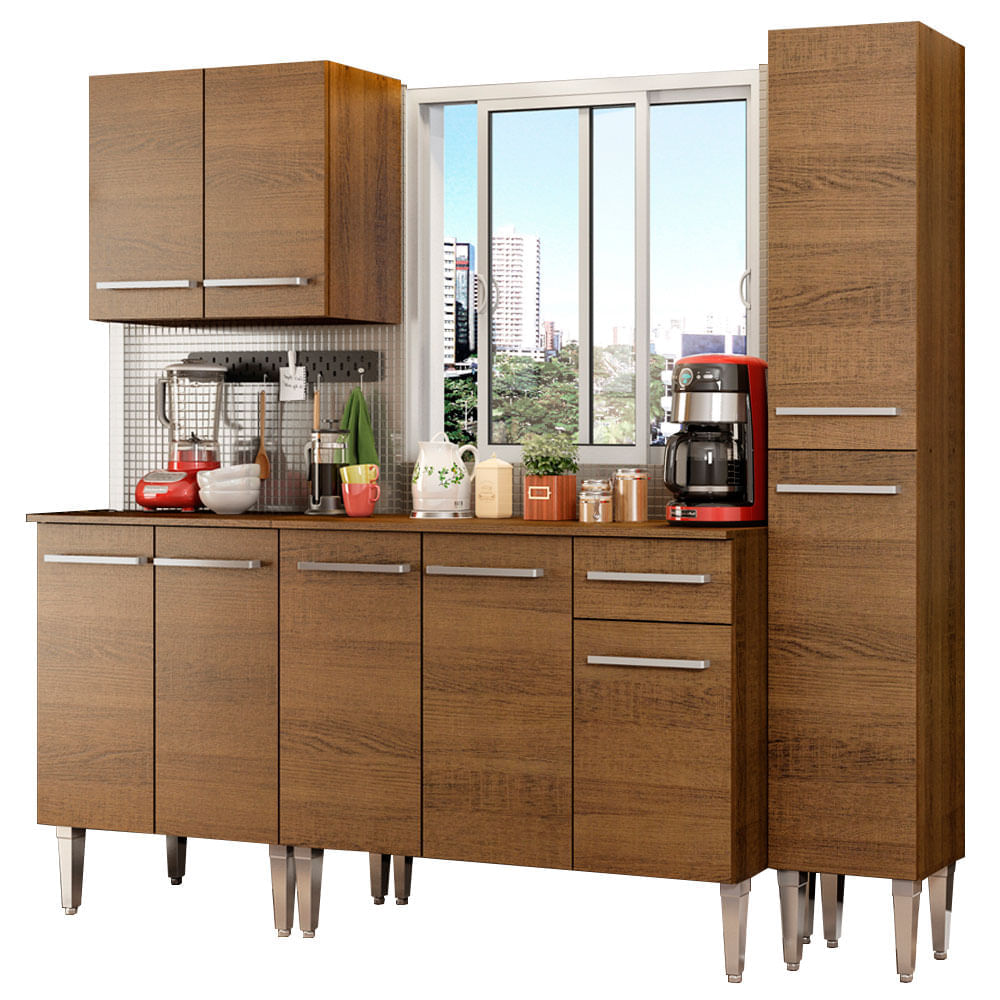 Mueble de Cocina Integral Emilly Sing 201 cm Marrón 01