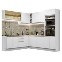 Mueble de Cocina Integral Esquinero Glamy 459 cm Blanco 01