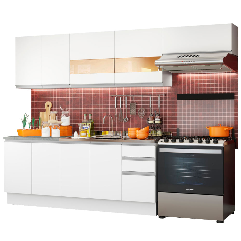 Mueble de Cocina Integral Marcela 280 cm Blanco 03