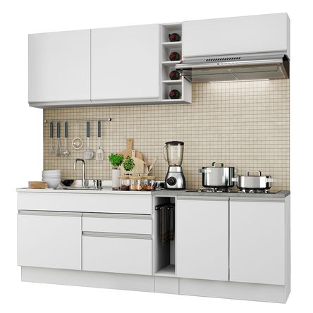Mueble de Cocina Integral Parma 220 cm Blanco 03 Mueble de Cocina Integral Parma 220 cm Blanco 03