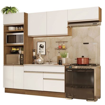 Mueble de Cocina Integral Glamy 270 cm Marrón/Blanco 15