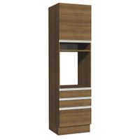 Mueble de Cocina Torre para Hornos 1 Puerta y 3 Cajones Glamy 60 cm Marrón