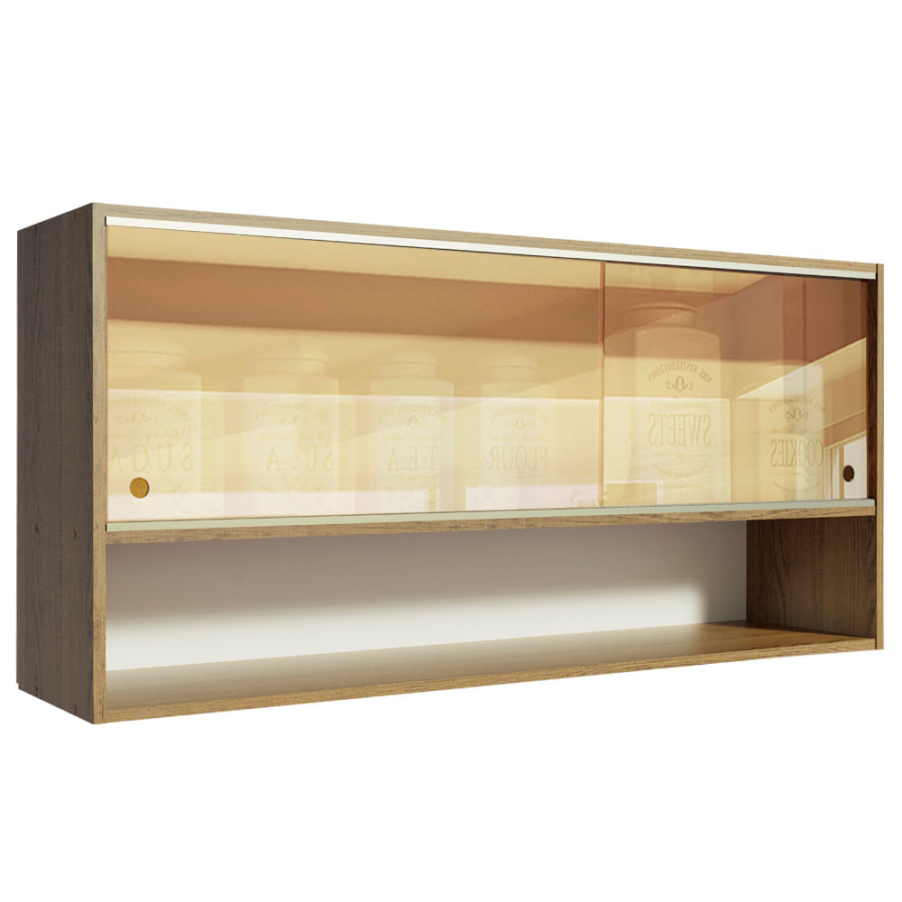 Alacena de Cocina 2 Puertas Corredizas de Emilly 105 cm Marrón