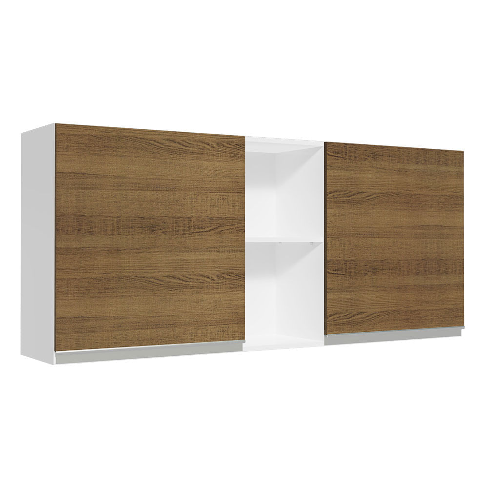 Alacena de Cocina 2 Puertas y 2 Nichos Glamy 150 cm Blanco/Marrón Alacena de Cocina 2 Puertas y 2 Nichos Glamy 150 cm Blanco/Marrón