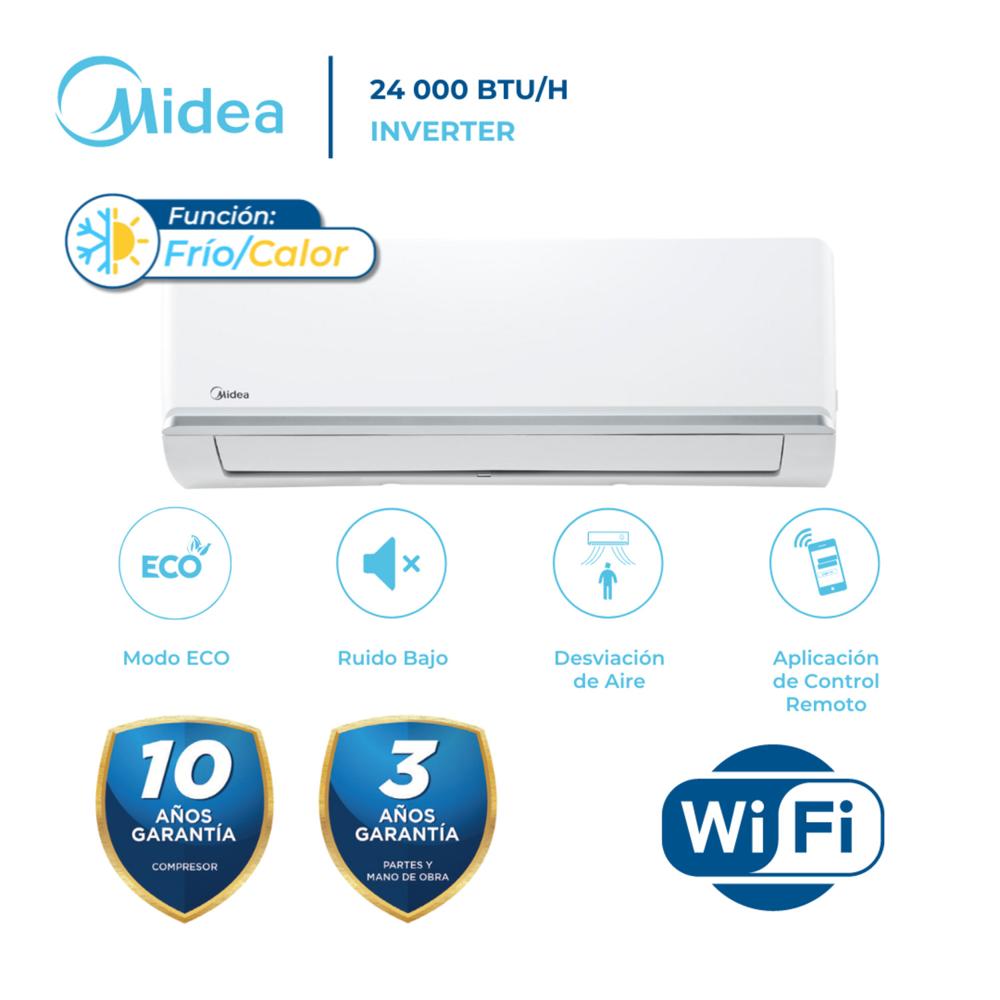 Aire Acondicionado Midea Split De 24,000 BTU/H Inverter Frío/Calor Aire Acondicionado Midea Split De 24,000 BTU/H Inverter Frío/Calor