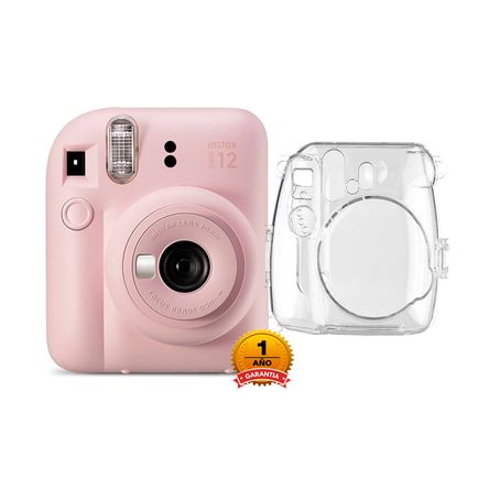 Camara Fujifilm Instax Mini 12 Rosa+Estuche Transparente Camara Fujifilm Instax Mini 12 Rosa+Estuche Transparente