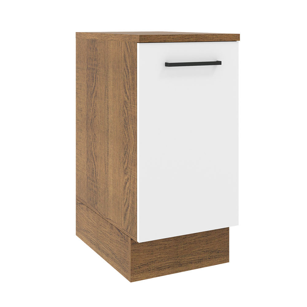 Mueble de Cocina 1 Puerta Agata 35 cm Marrón/Blanco