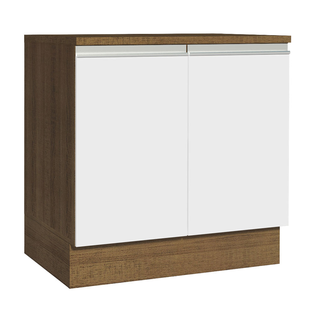 Mueble de Cocina 2 Puertas Glamy 80 cm Marrón/Blanco Mueble de Cocina 2 Puertas Glamy 80 cm Marrón/Blanco