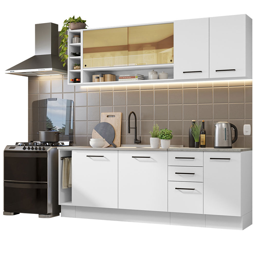 Mueble de Cocina Integral Agata Thêmis 220 cm Blanco