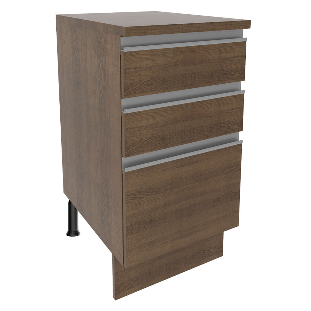 Mueble de Cocina 3 Cajones Glamy 40 cm Marrón Mueble de Cocina 3 Cajones Glamy 40 cm Marrón