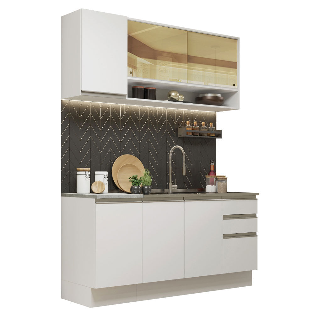 Mueble de Cocina Integral 160 cm Glamy Blanco 04