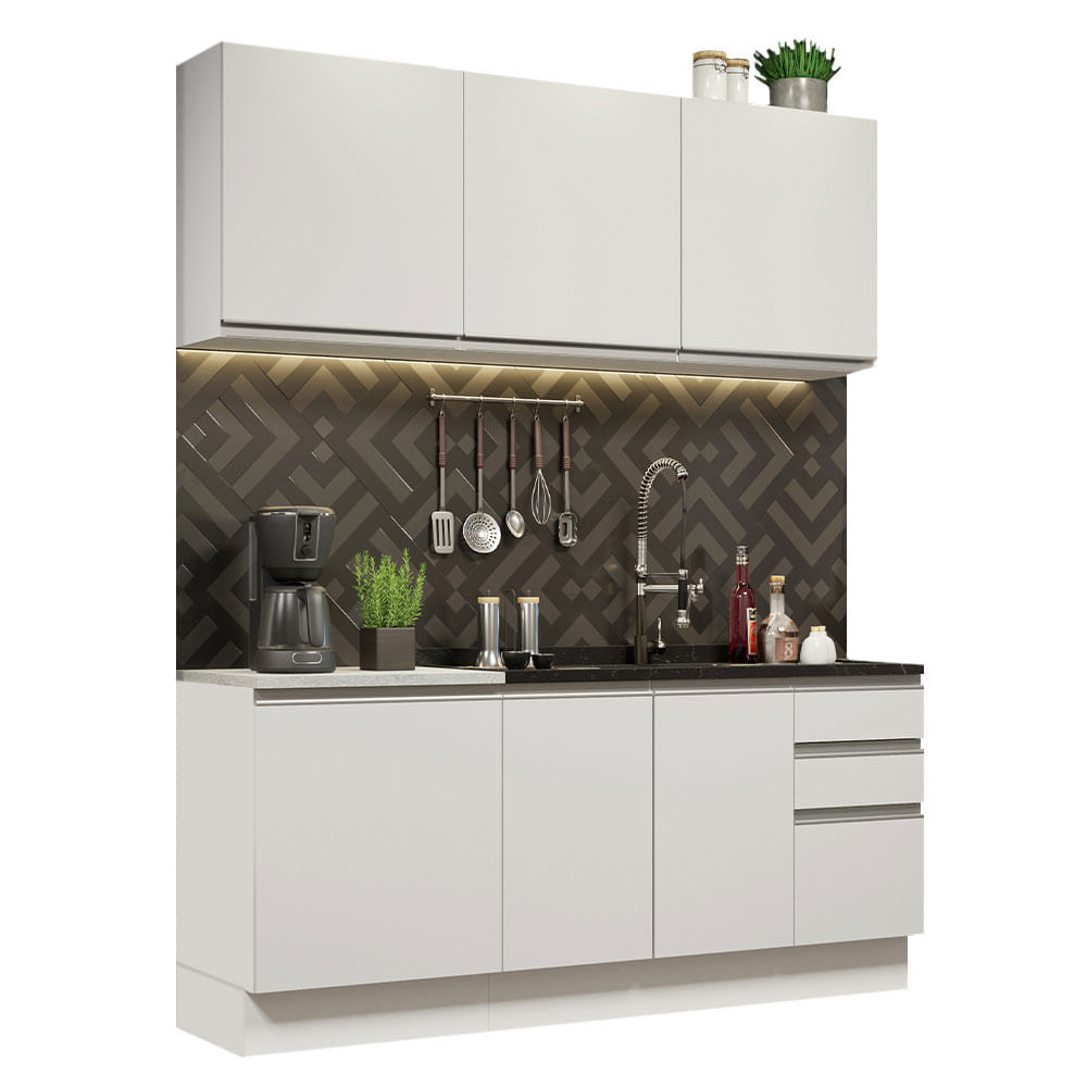 Mueble de Cocina Integral Glamy 180 cm Blanco 05