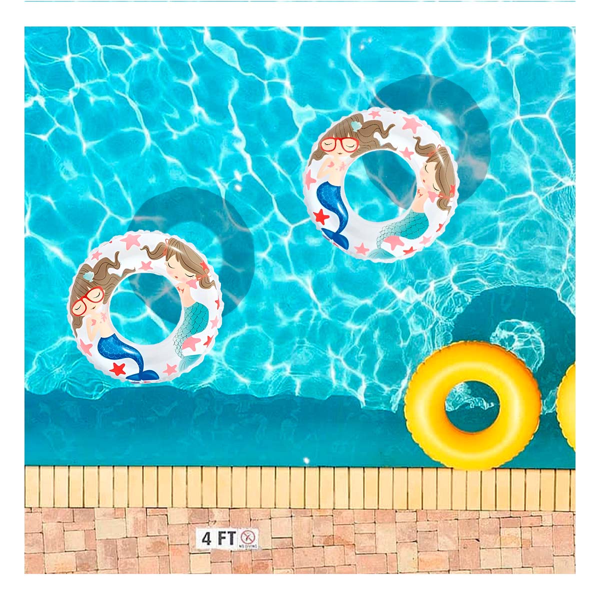 Flotador en Forma de Aro de Sirena para Niños Blanco