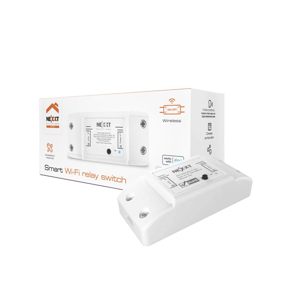 Interruptor de relé Nexxt NHE-R100 Wi-Fi inalámbrico 2200W Activación por voz
