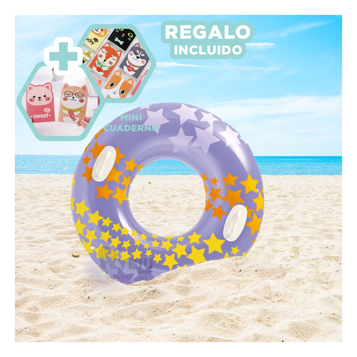 Flotador Comodo para Piscina Morado Y+Regalo Agendita