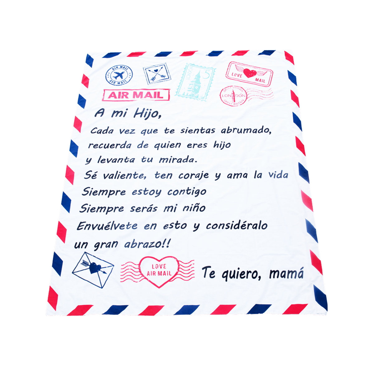 Manta Postal Abrazo de Mamá a Hijo Mimos RG001 de Tela