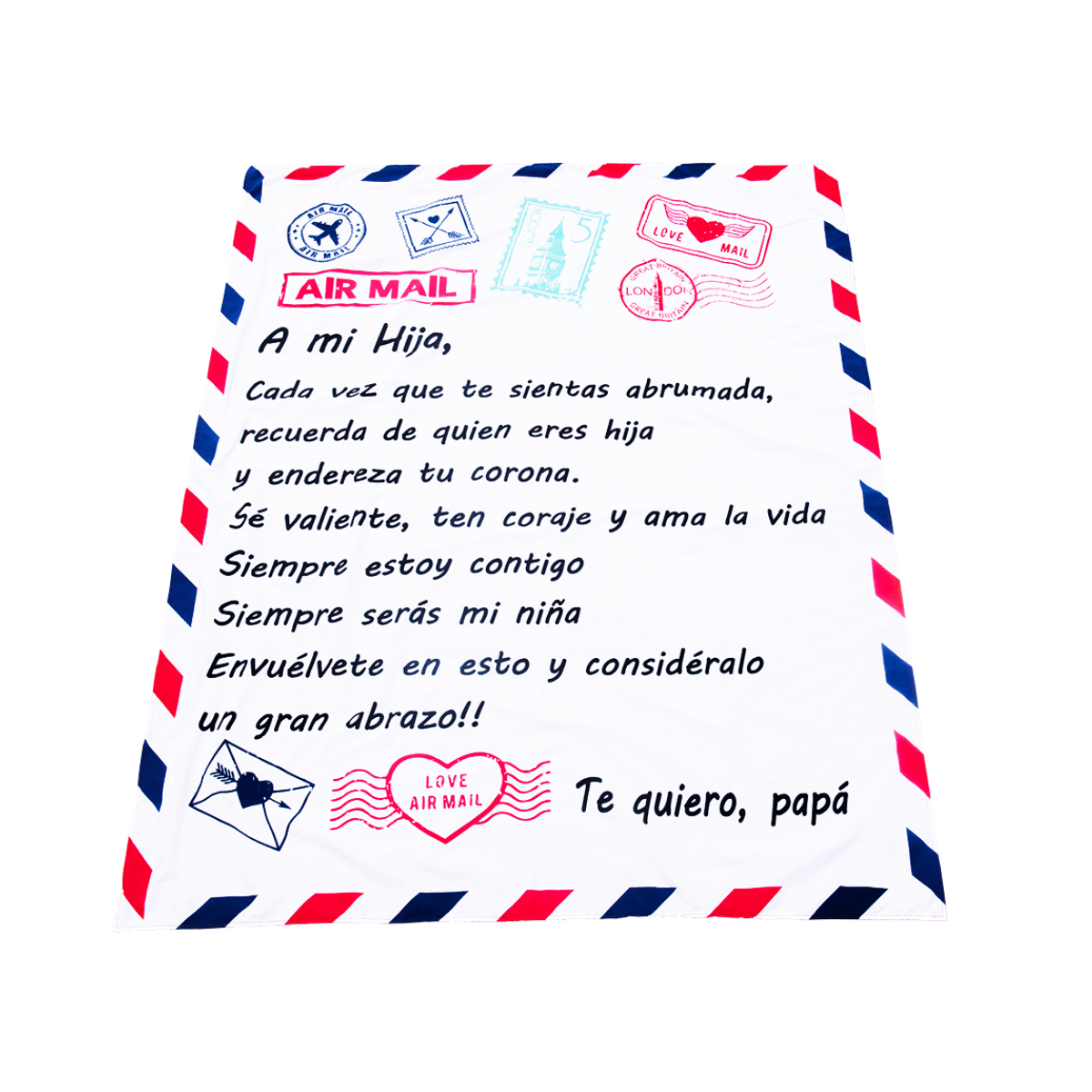 Manta Postal Abrazo de Papá a Hija Mimos RG003 de Tela