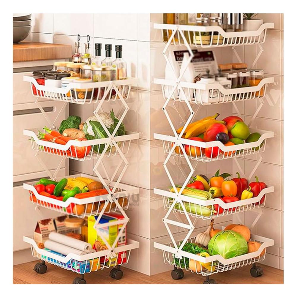 Verdulero Funcional de 4 Pisos Blanco Y+Regalo Stickers