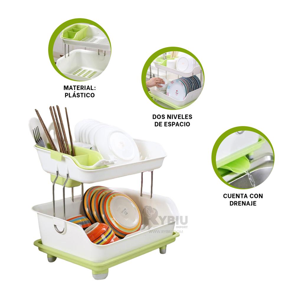 Secador Espacioso y Util de Platos 2N Verde Y+Gift Stickers