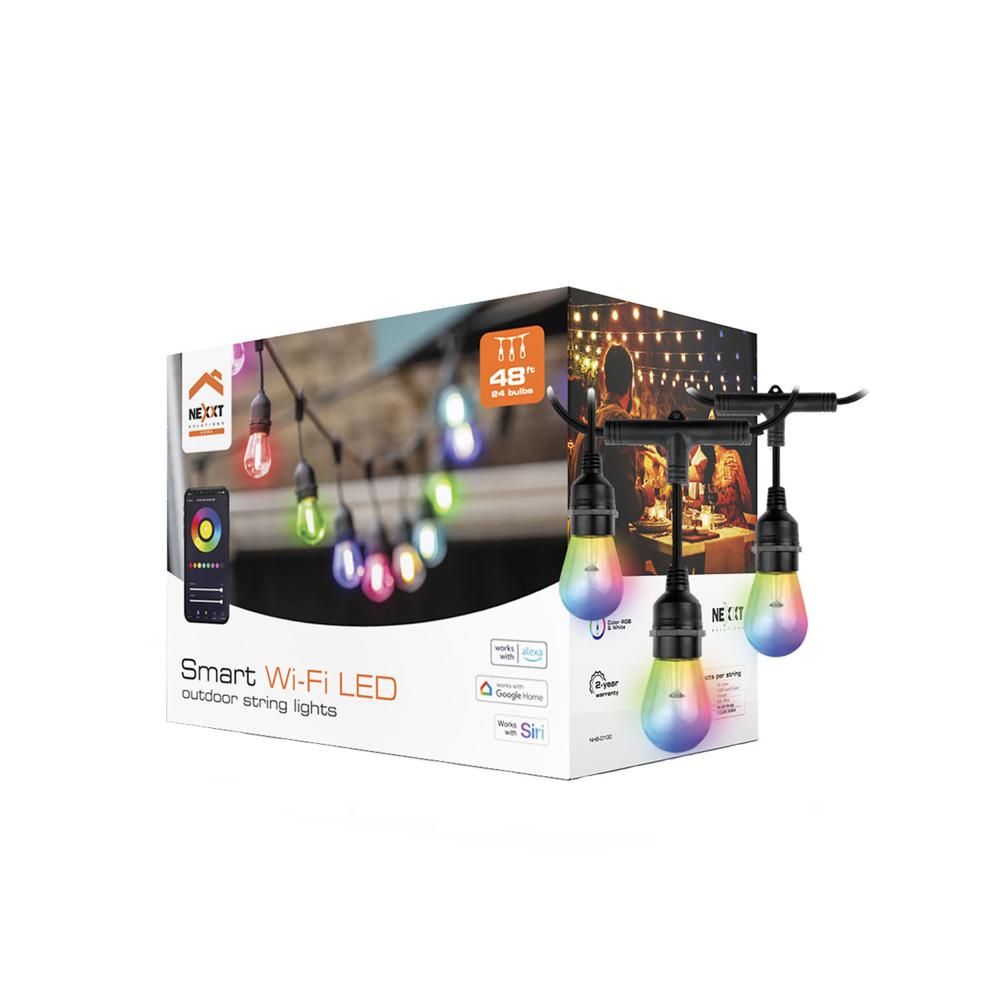 Guirnalda de luces Nexxt NHB-O100 Wifi Exterior 24 luces multicolor y blancas